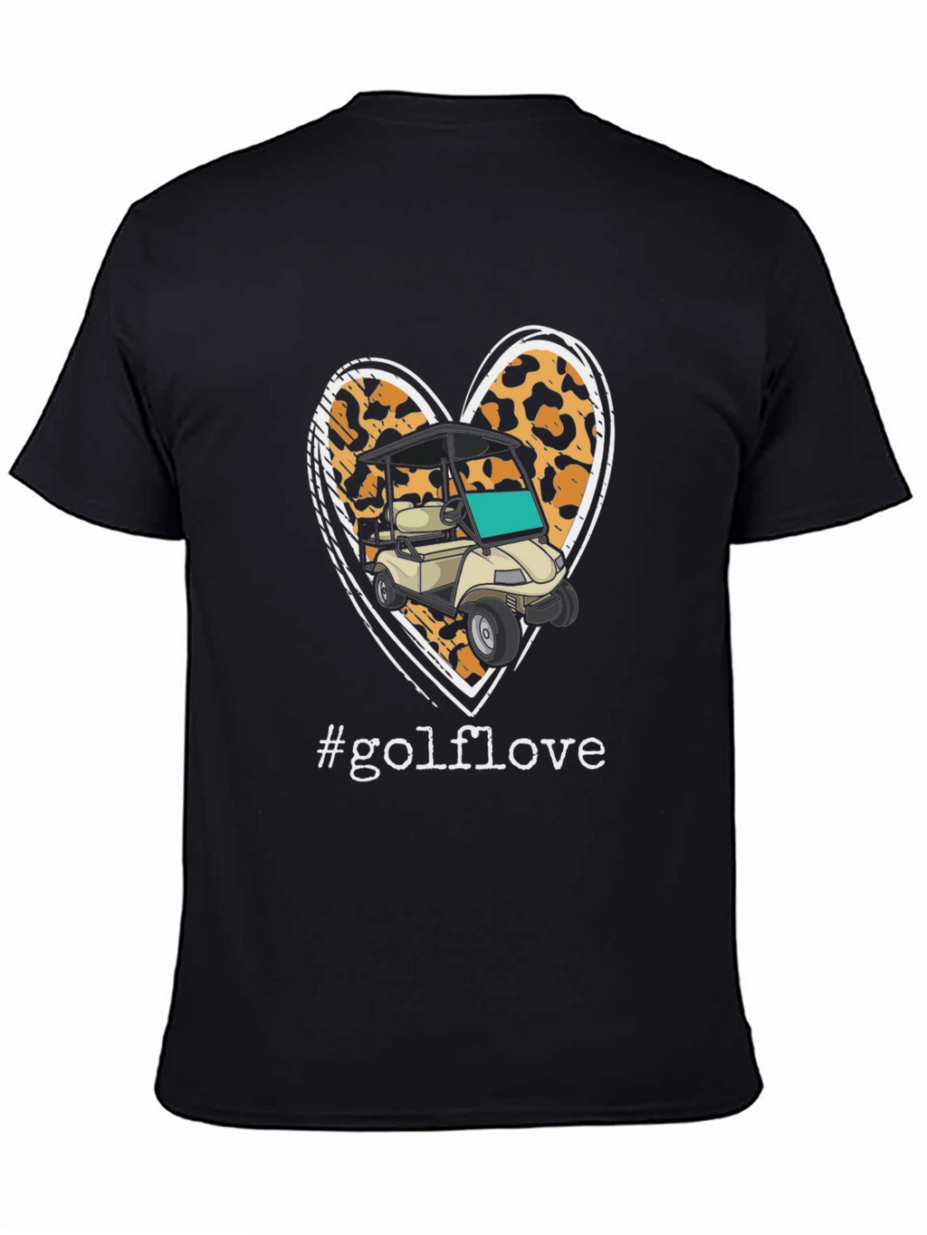 Golf Love Leopard Heart T-Shirt