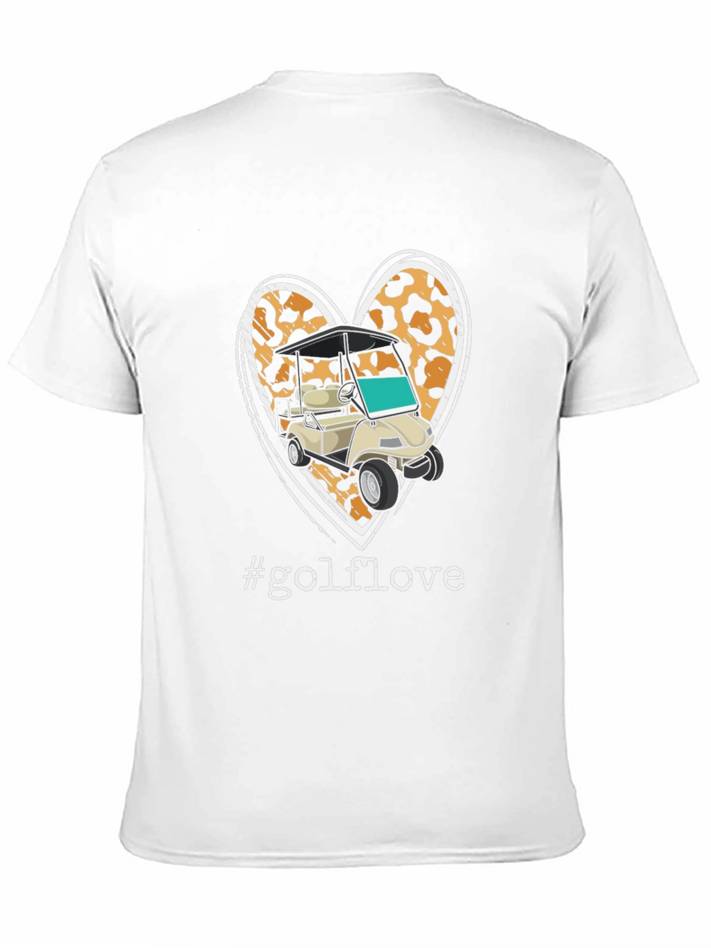 Golf Love Leopard Heart T-Shirt