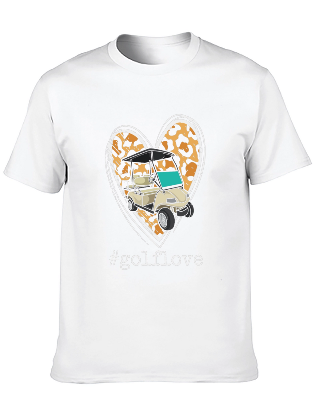 Golf Love Leopard Heart T-Shirt