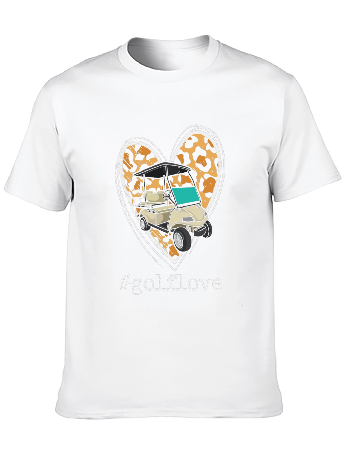 Golf Love Leopard Heart T-Shirt