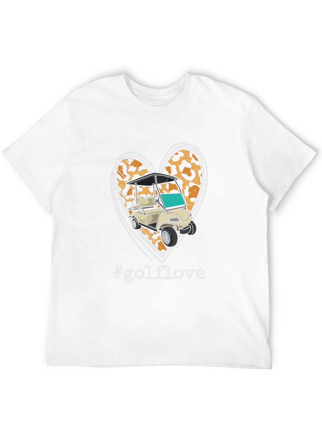 Golf Love Leopard Heart T-Shirt