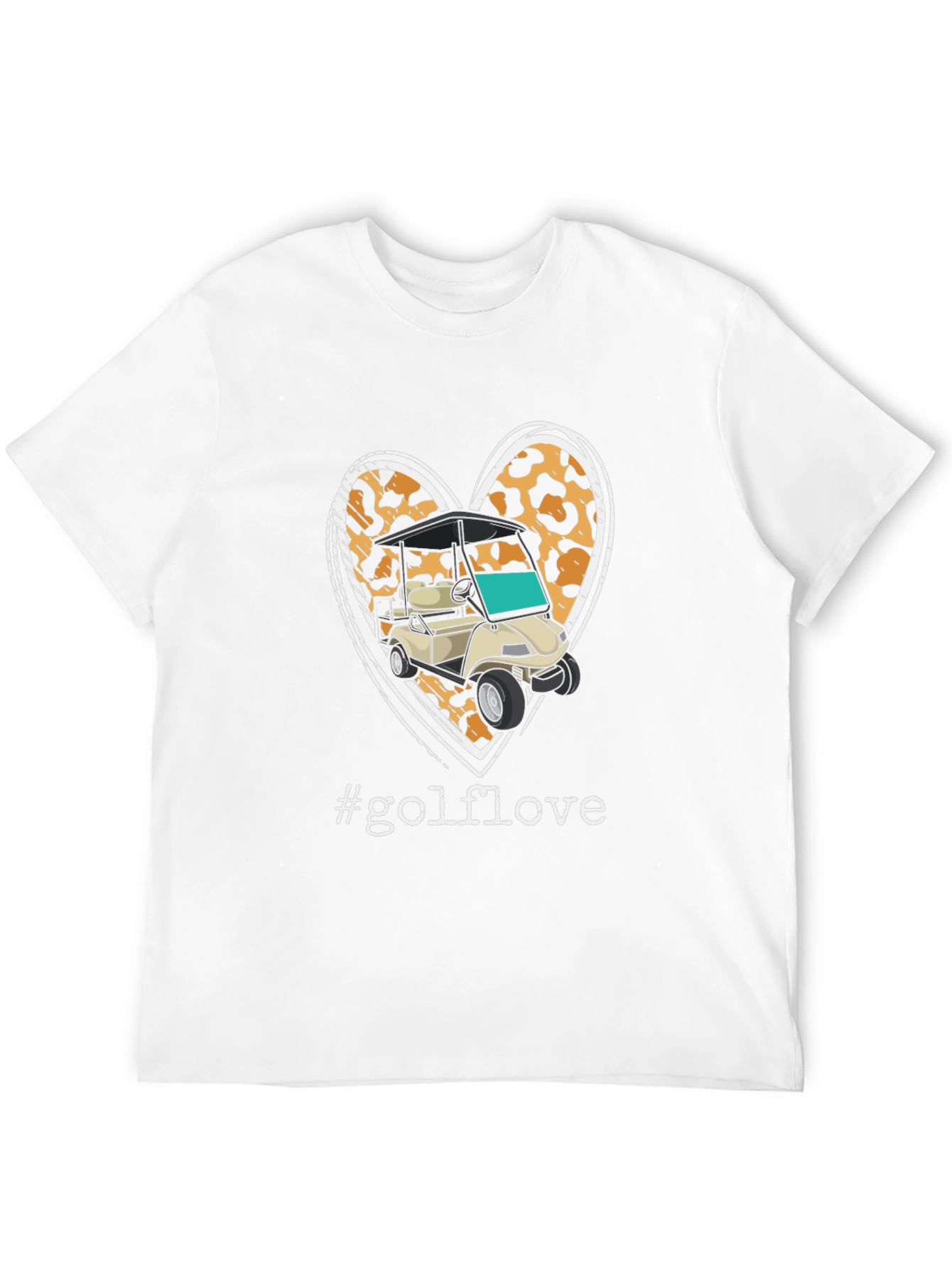 Golf Love Leopard Heart T-Shirt
