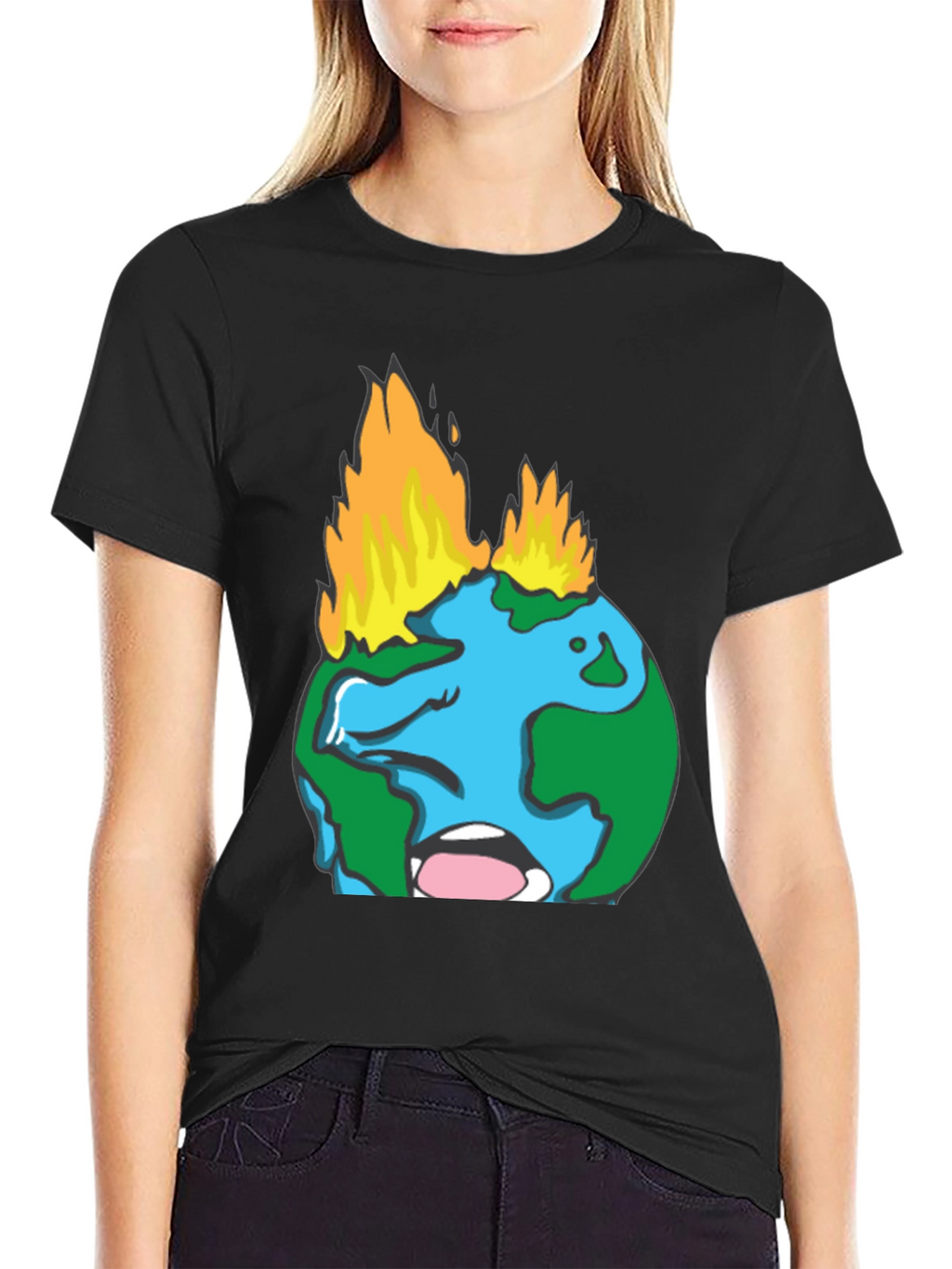 Burning Earth Graphic Tee - Climate Awareness