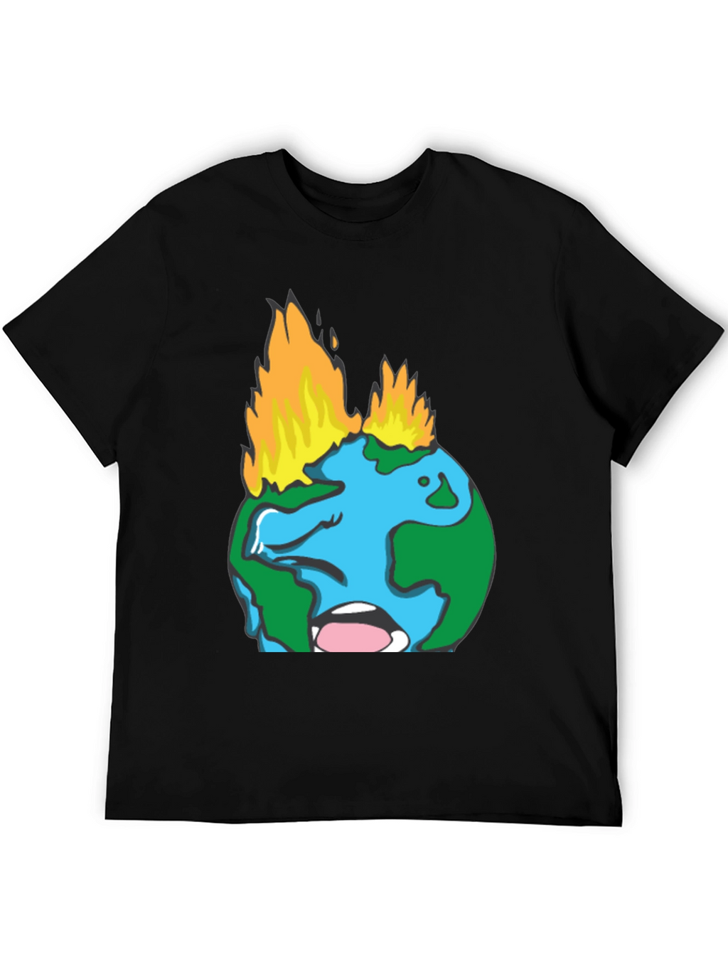 Burning Earth Graphic Tee - Climate Awareness