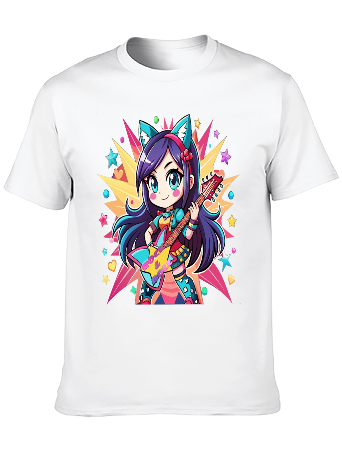 Anime Girl Guitarist Graphic Tee