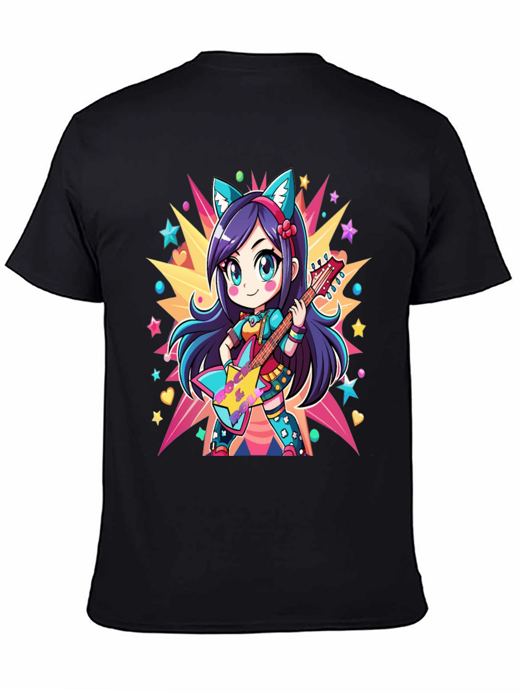 Anime Girl Guitarist Graphic Tee