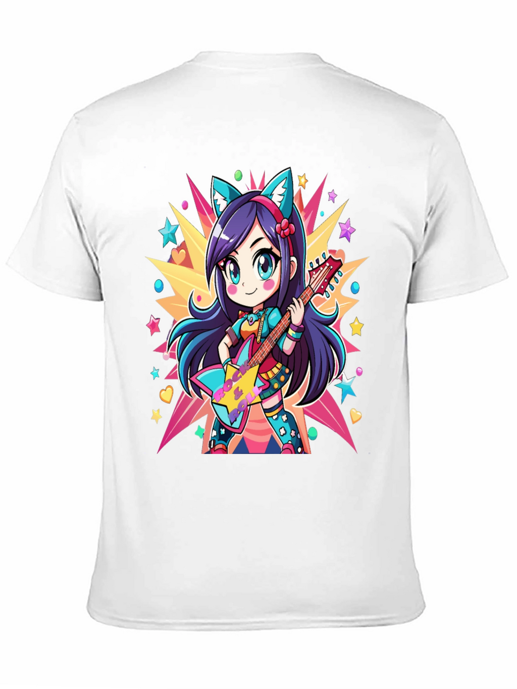 Anime Girl Guitarist Graphic Tee