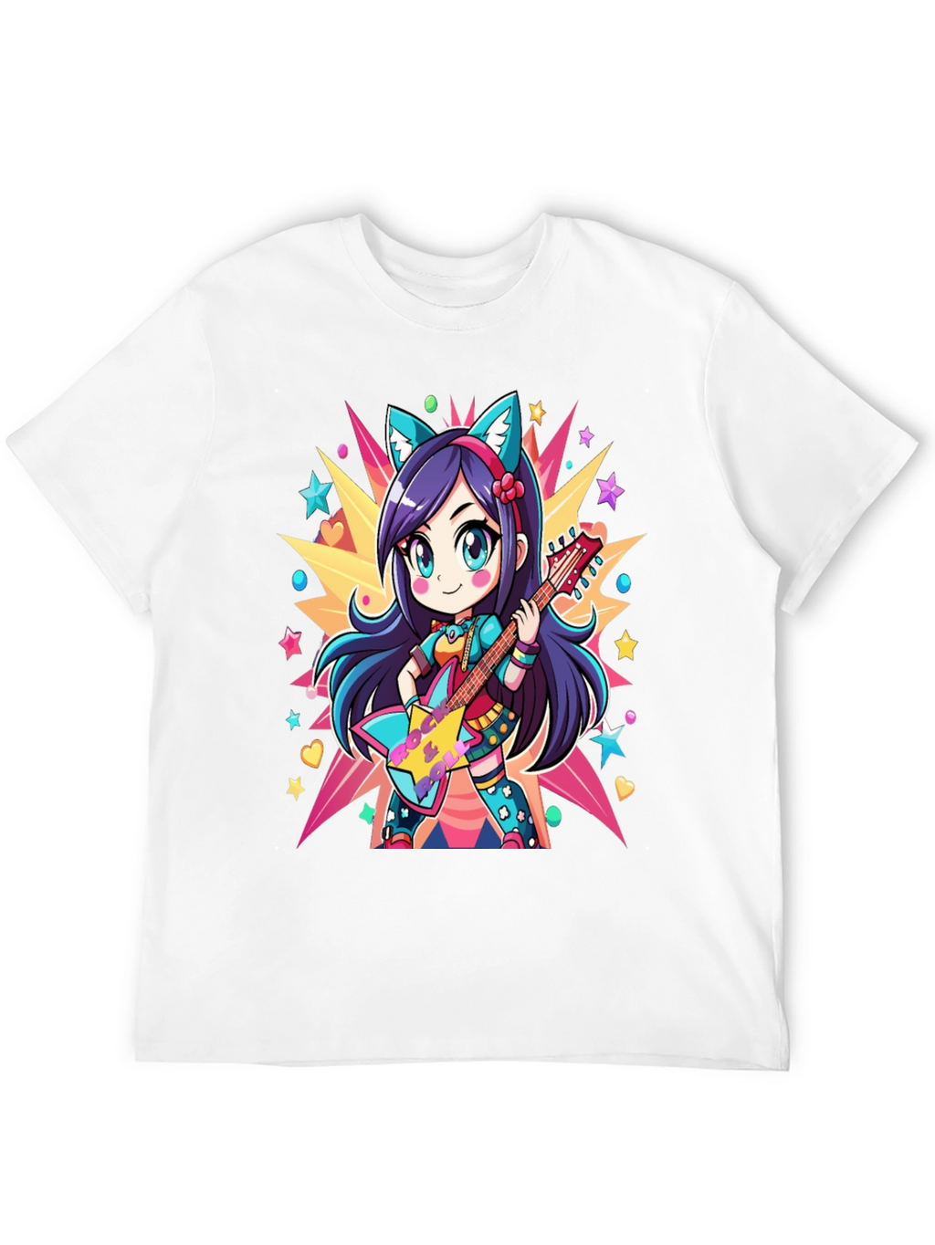 Anime Girl Guitarist Graphic Tee