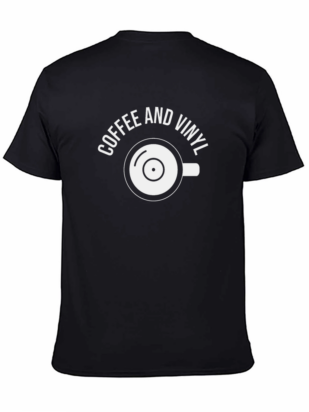 Coffee and Vinyl Graphic Tee - Black