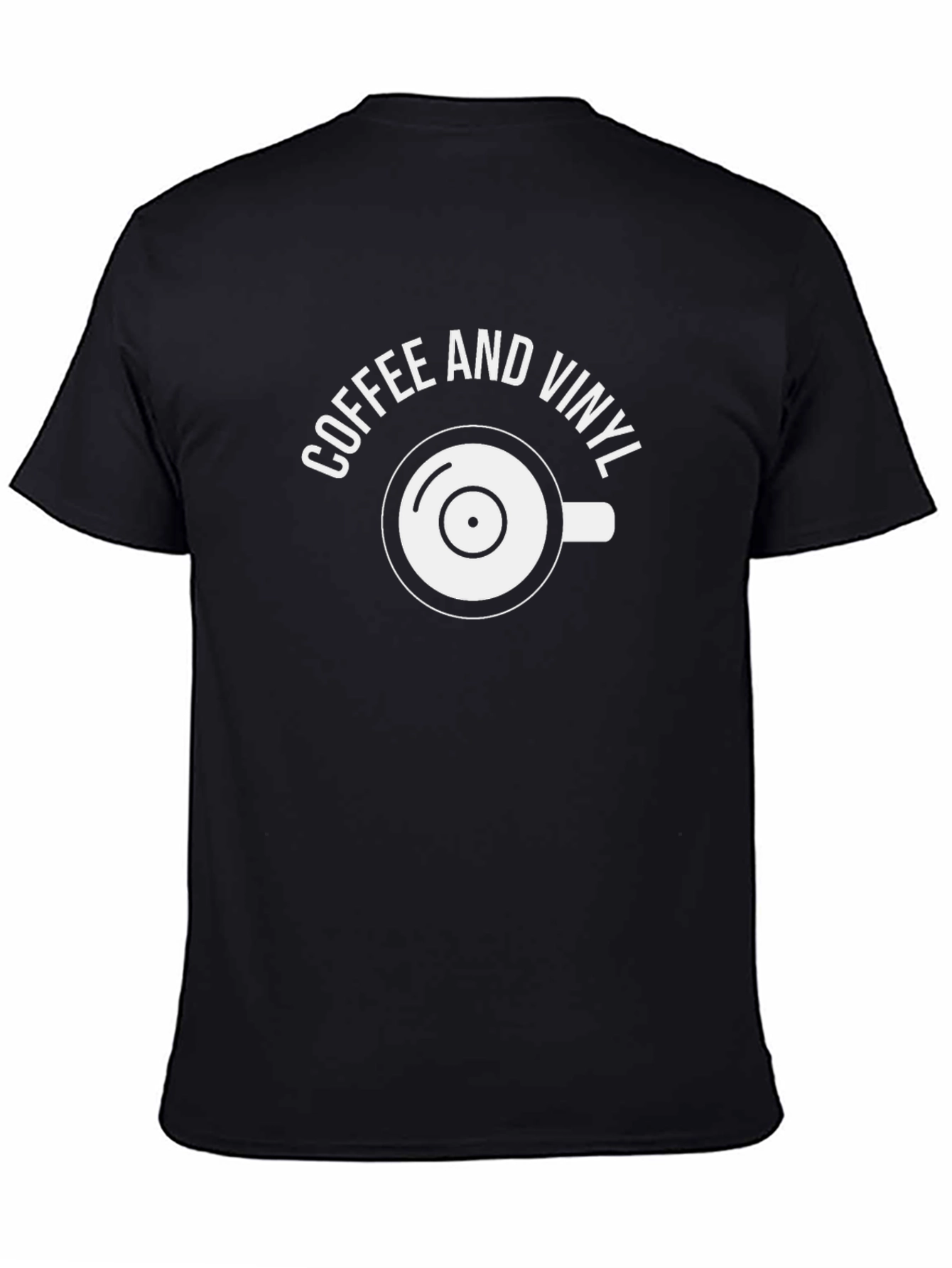 Coffee and Vinyl Graphic Tee - Black