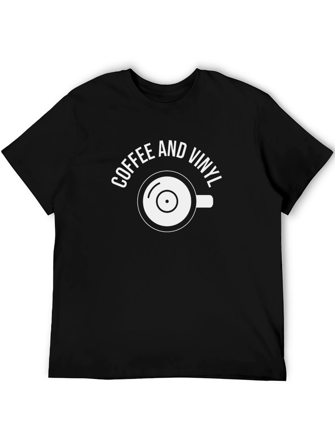 Coffee and Vinyl Graphic Tee - Black