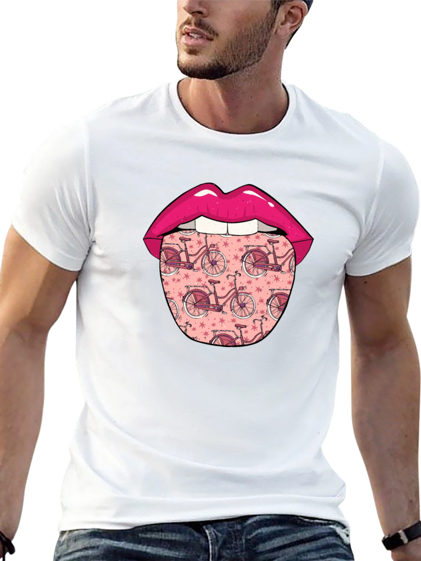 Funky Tongue Bicycle Print Tee
