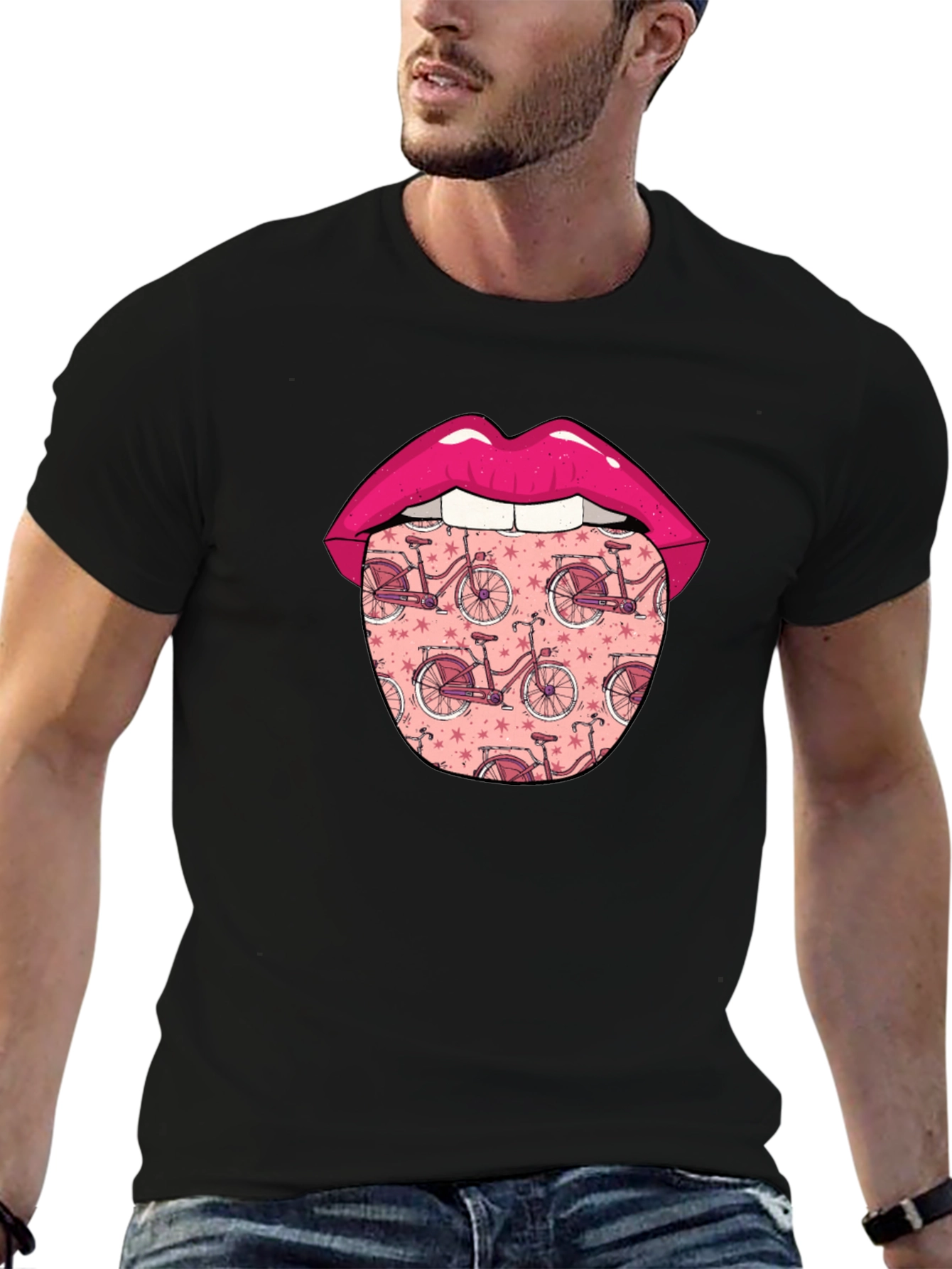 Funky Tongue Bicycle Print Tee