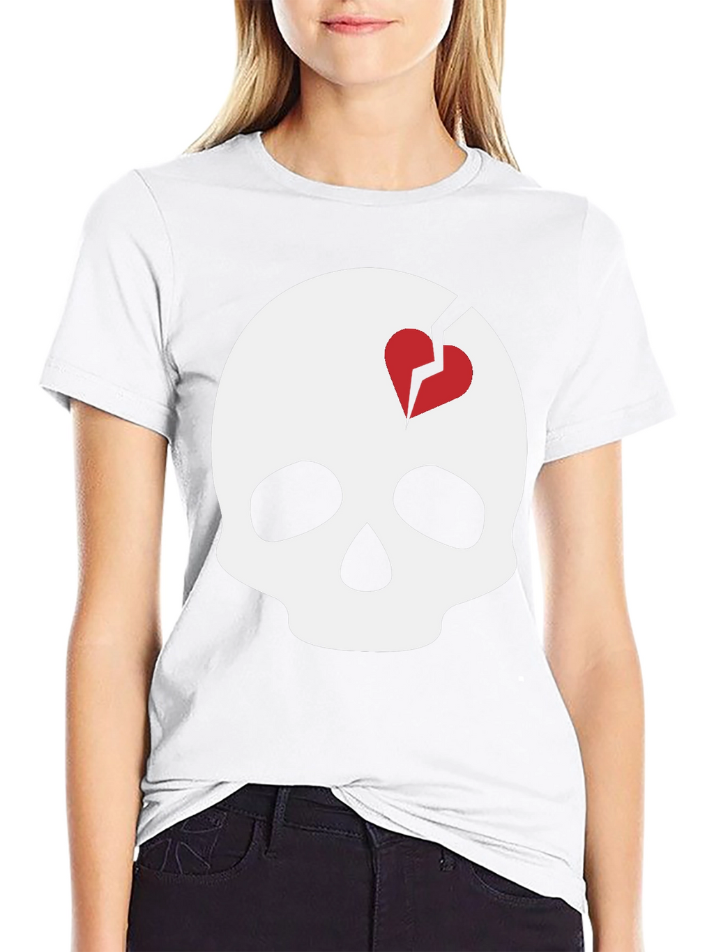 Skull with Broken Heart T-Shirt - Unique Graphic Tee