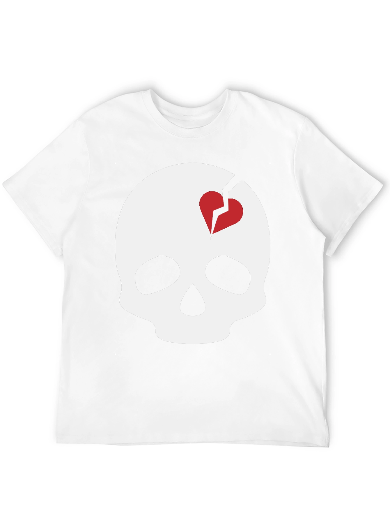 Skull with Broken Heart T-Shirt - Unique Graphic Tee