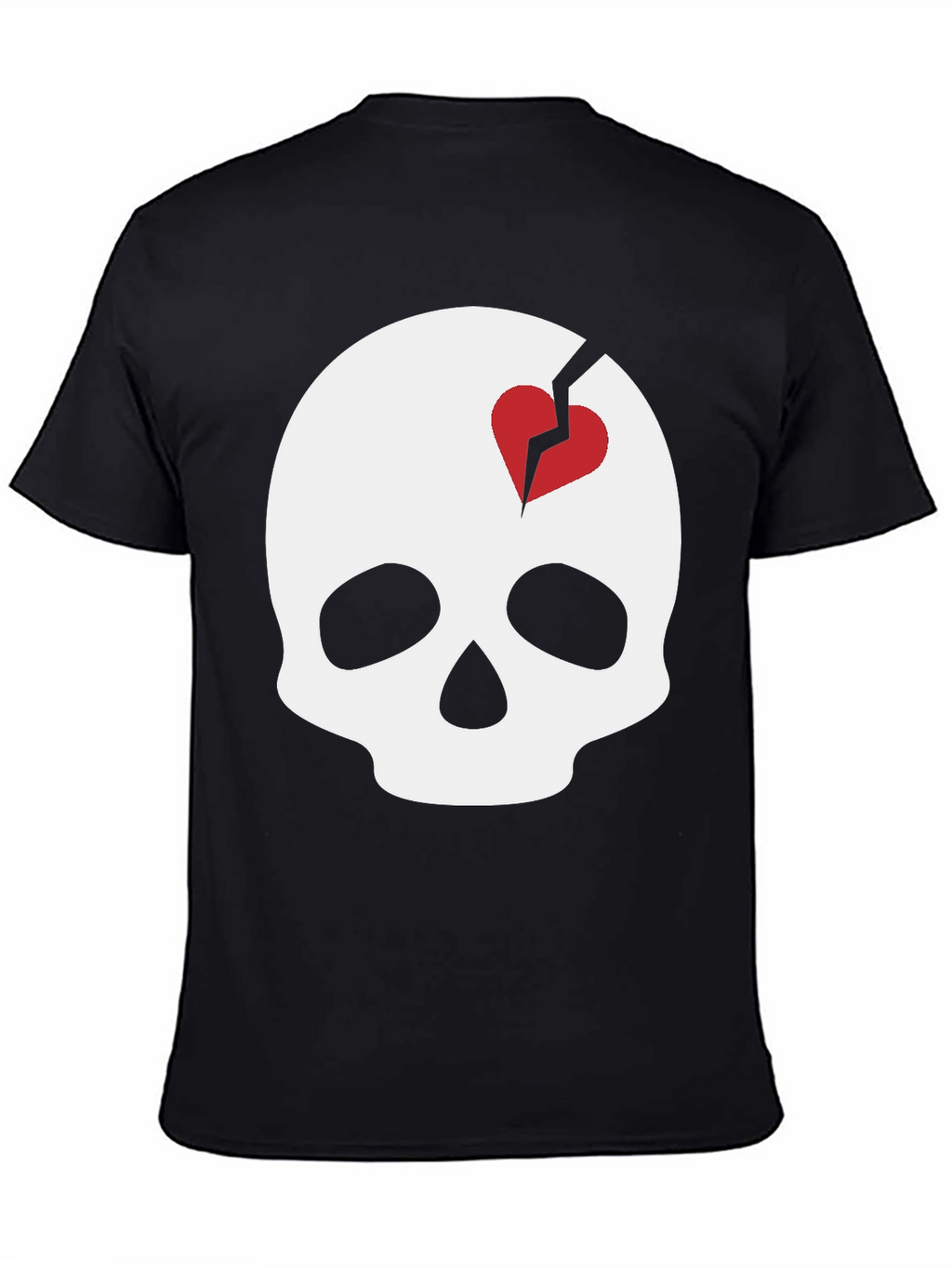 Skull with Broken Heart T-Shirt - Unique Graphic Tee