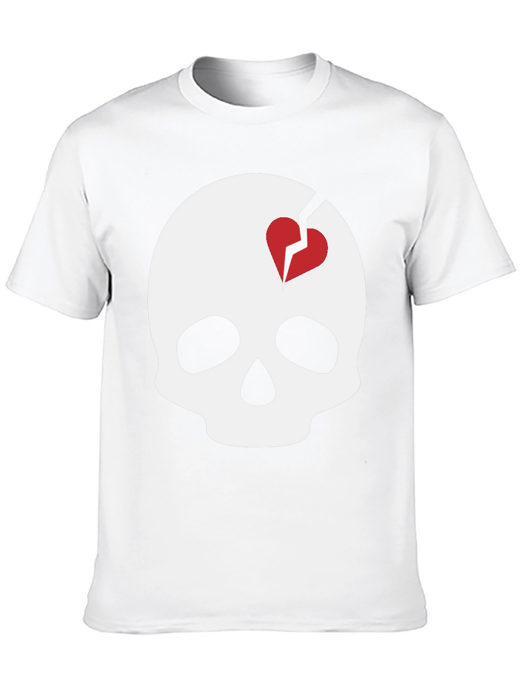 Skull with Broken Heart T-Shirt - Unique Graphic Tee