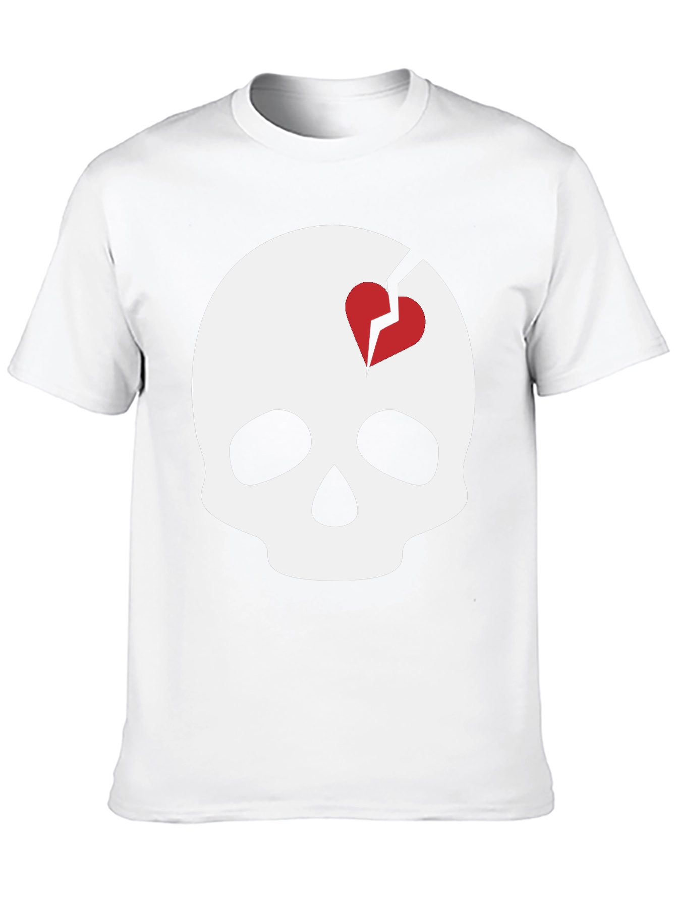 Skull with Broken Heart T-Shirt - Unique Graphic Tee