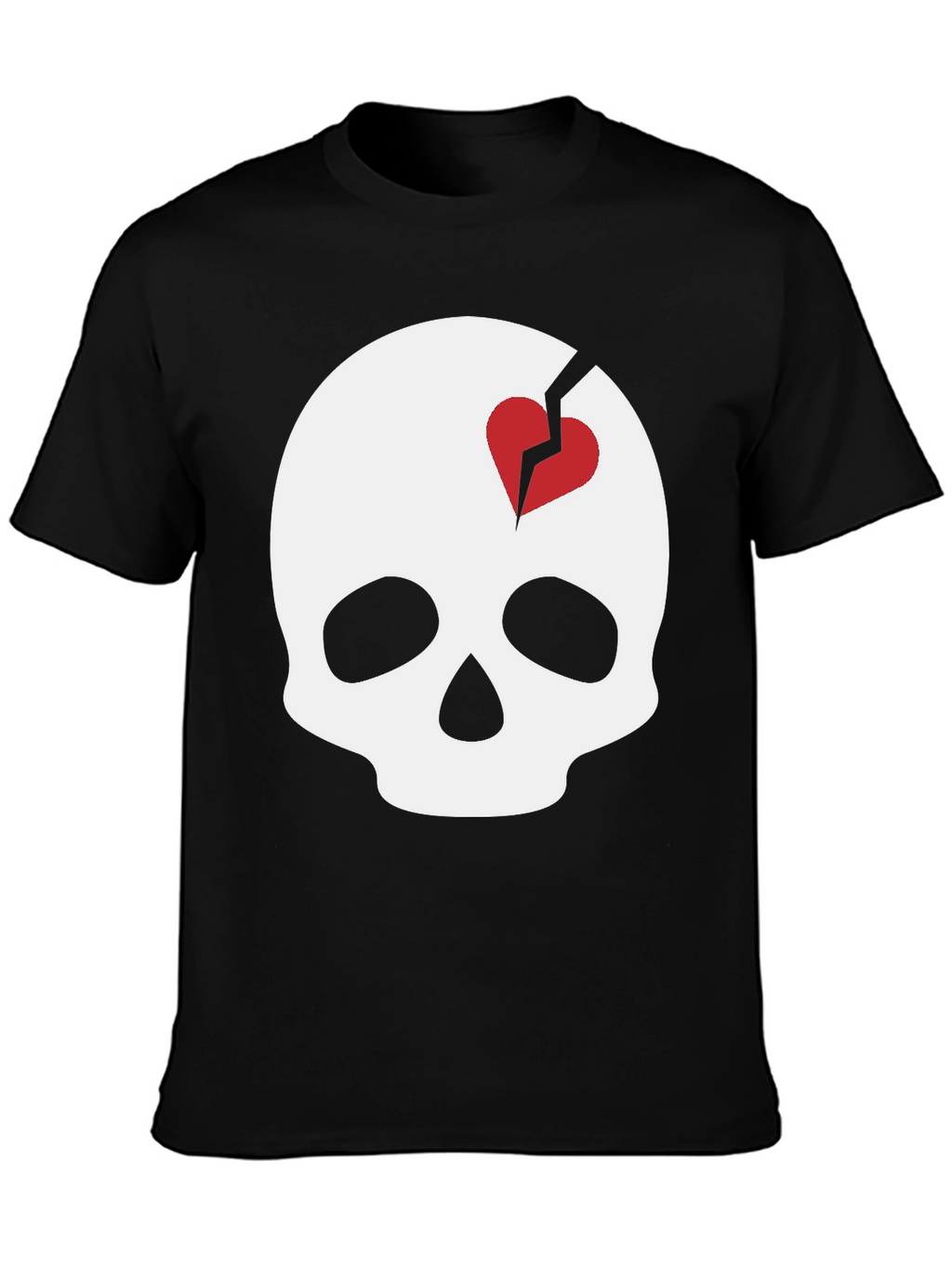 Skull with Broken Heart T-Shirt - Unique Graphic Tee