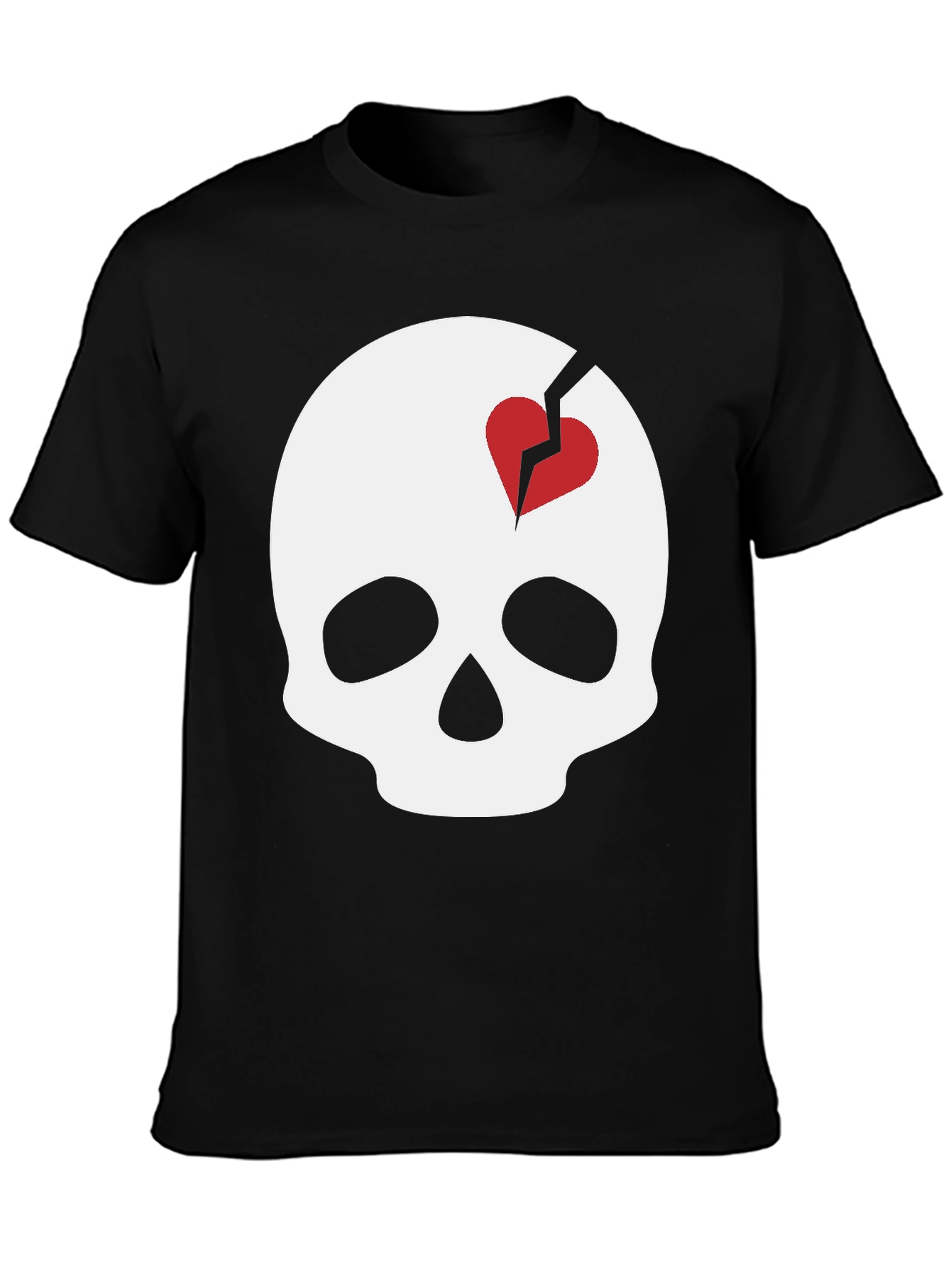 Skull with Broken Heart T-Shirt - Unique Graphic Tee