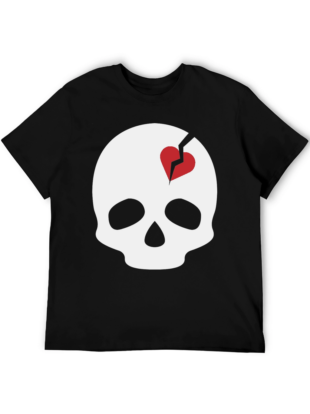 Skull with Broken Heart T-Shirt - Unique Graphic Tee