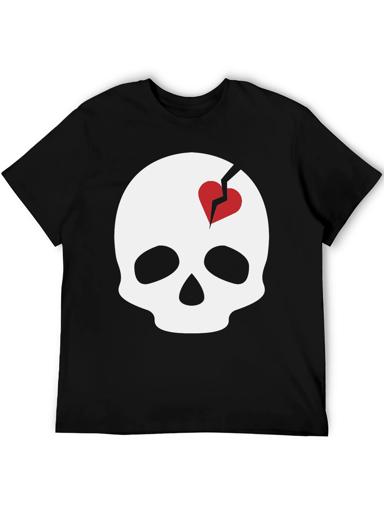 Skull with Broken Heart T-Shirt - Unique Graphic Tee