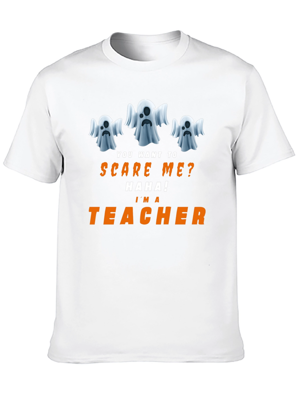 Funny Halloween Teacher T-Shirt - Ghost Design