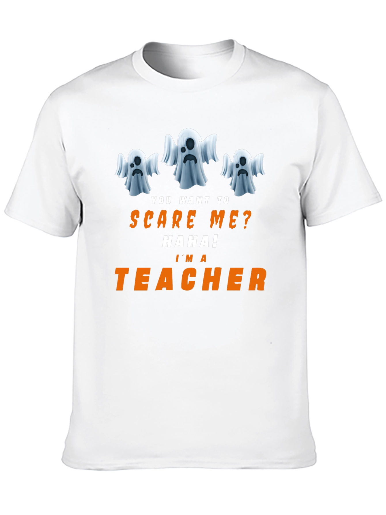 Funny Halloween Teacher T-Shirt - Ghost Design