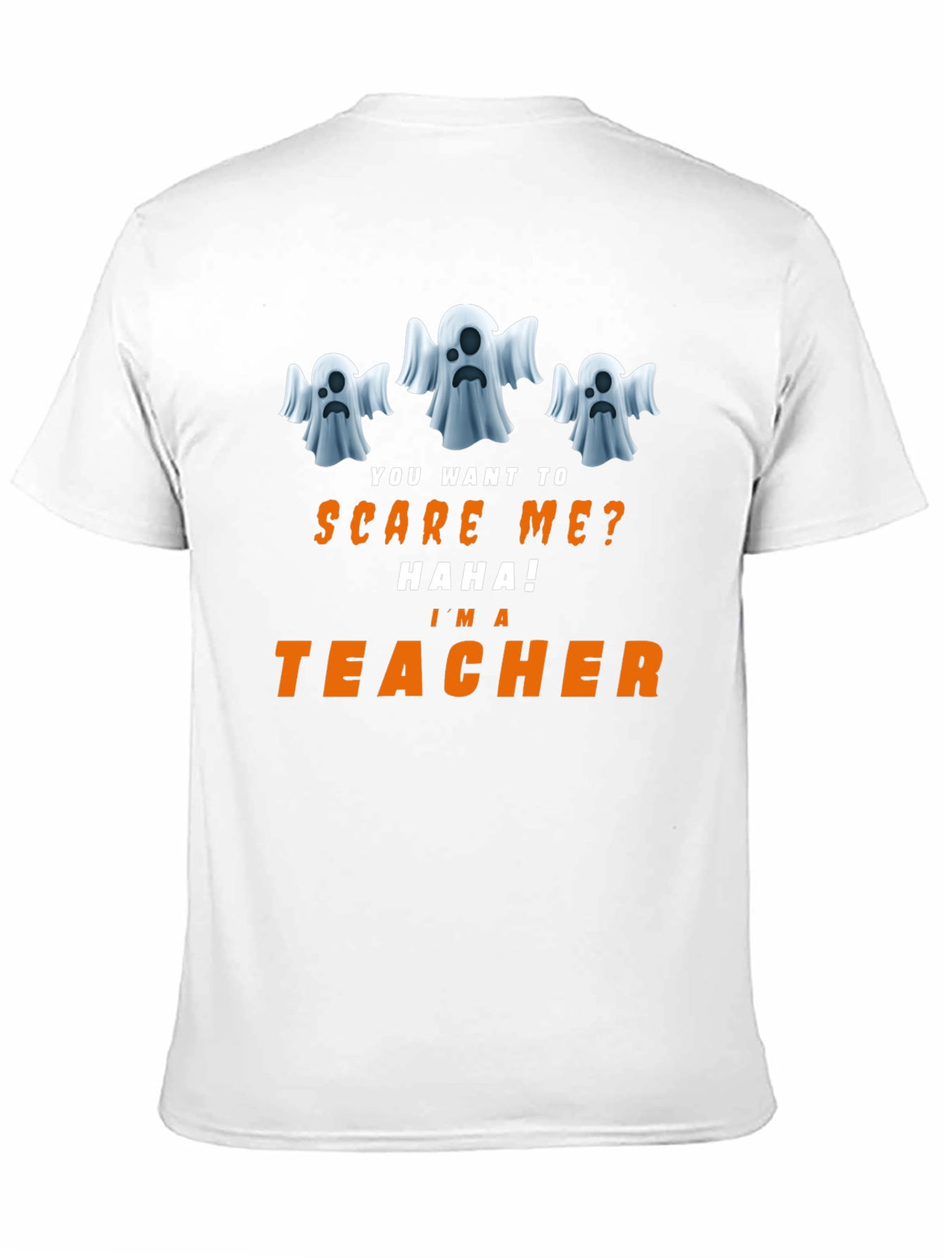 Funny Halloween Teacher T-Shirt - Ghost Design