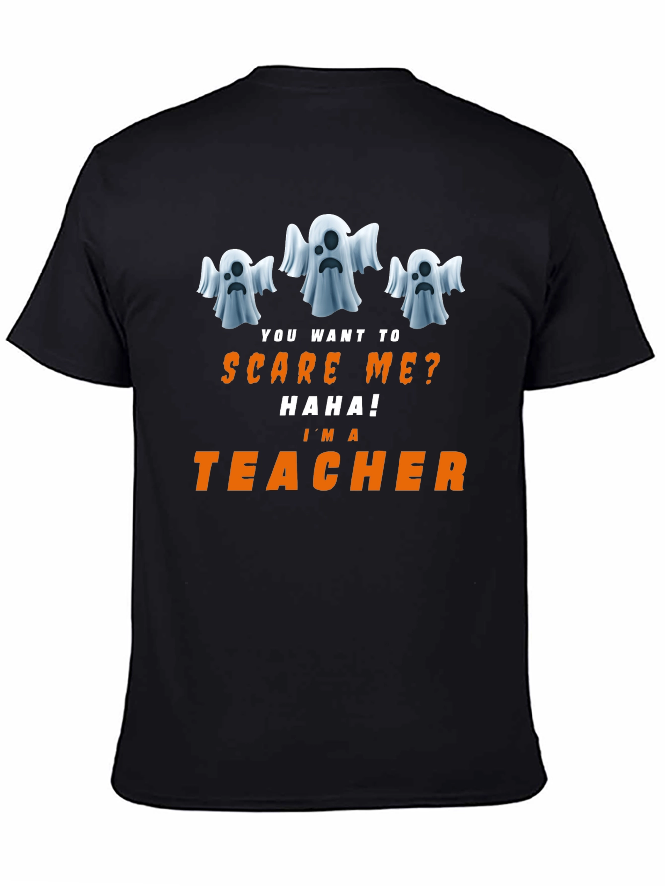 Funny Halloween Teacher T-Shirt - Ghost Design