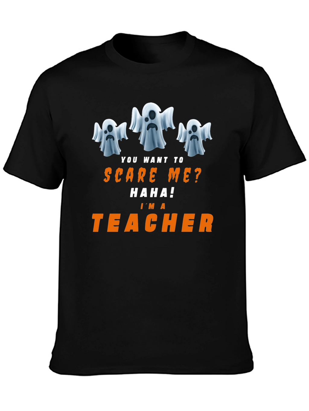 Funny Halloween Teacher T-Shirt - Ghost Design