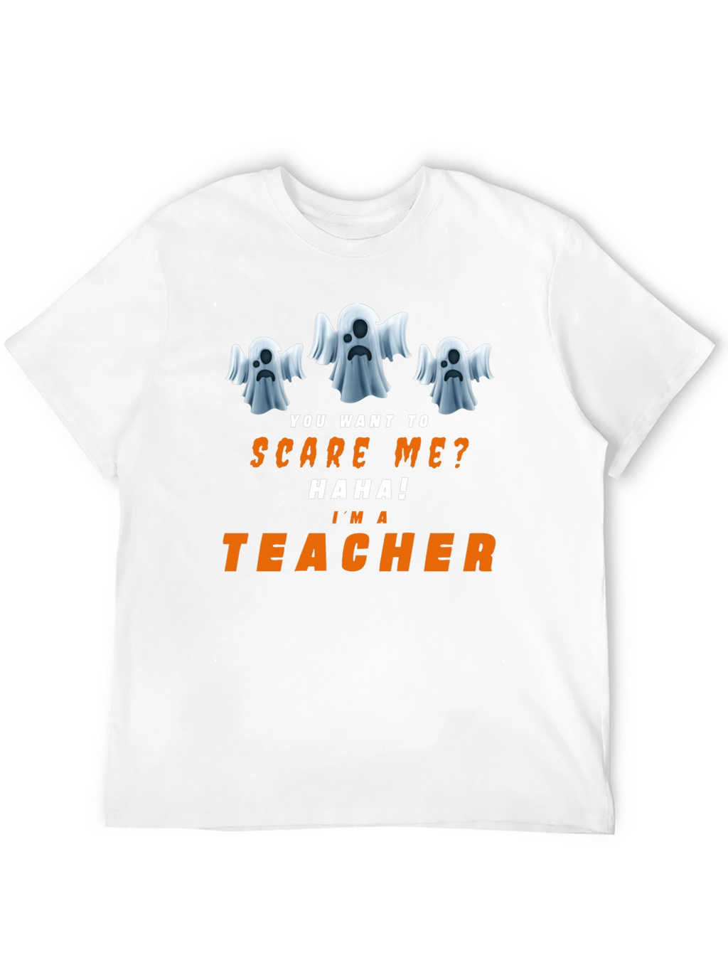Funny Halloween Teacher T-Shirt - Ghost Design