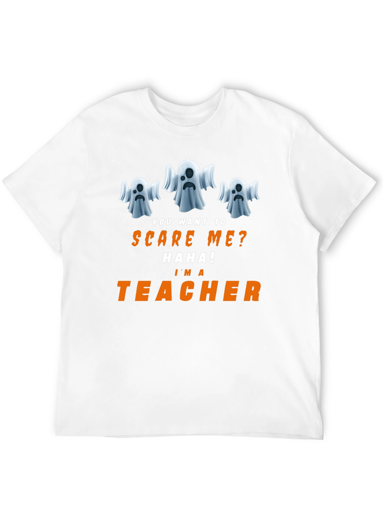 Funny Halloween Teacher T-Shirt - Ghost Design