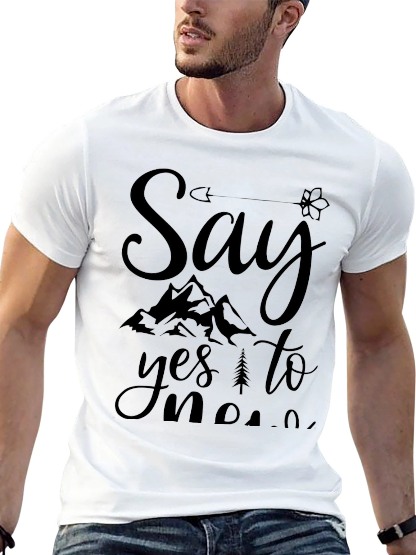 Say Yes To New Adventures Black Graphic Tee