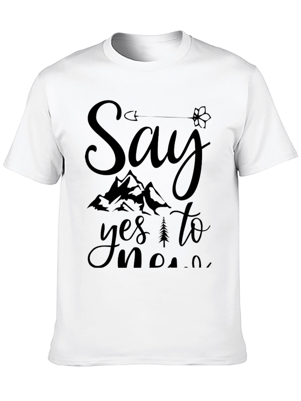 Say Yes To New Adventures Black Graphic Tee
