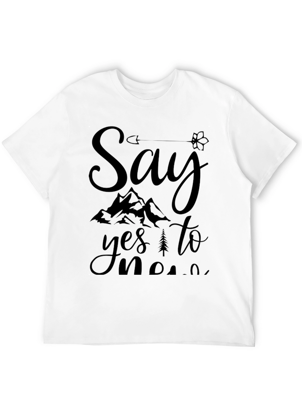 Say Yes To New Adventures Black Graphic Tee