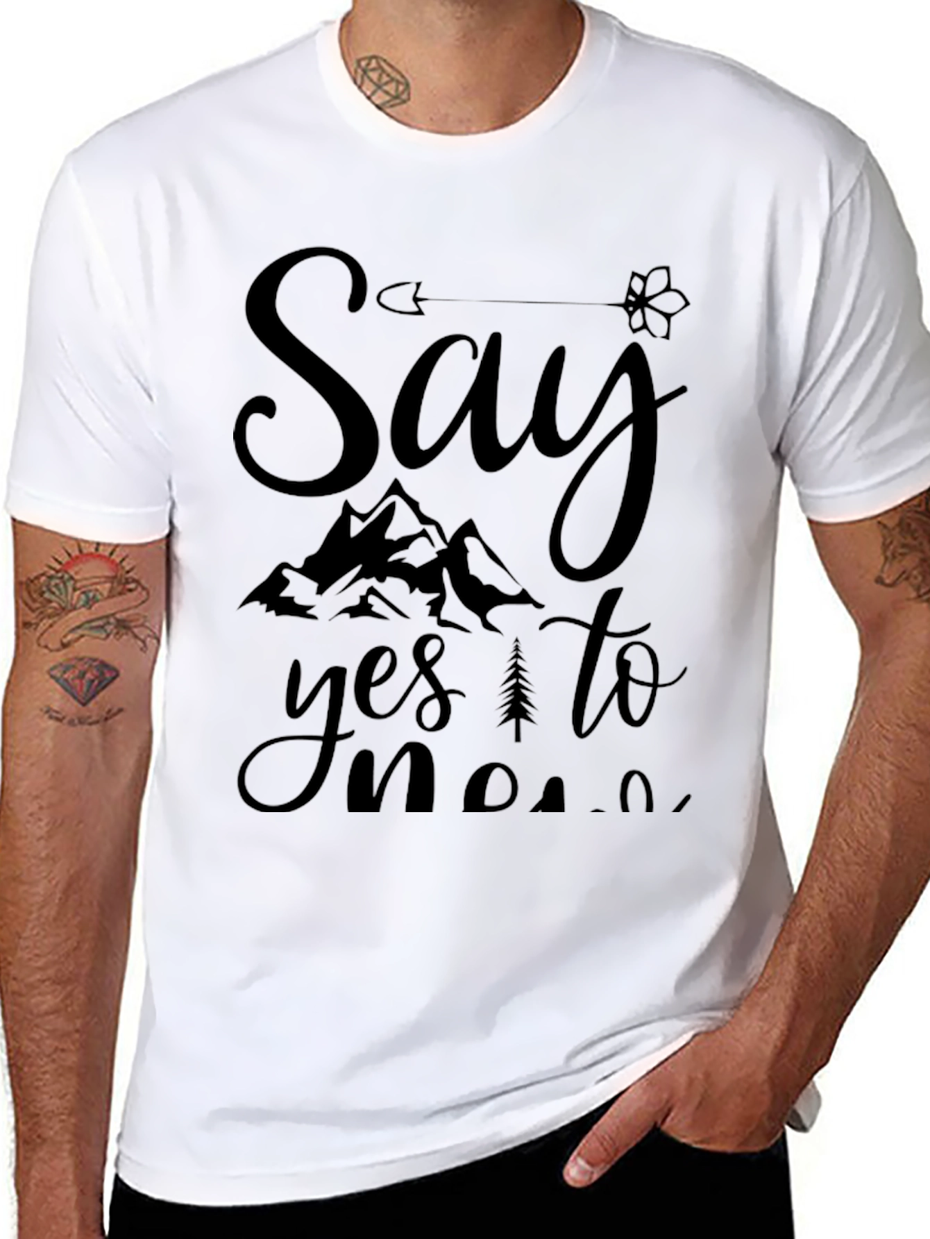 Say Yes To New Adventures Black Graphic Tee