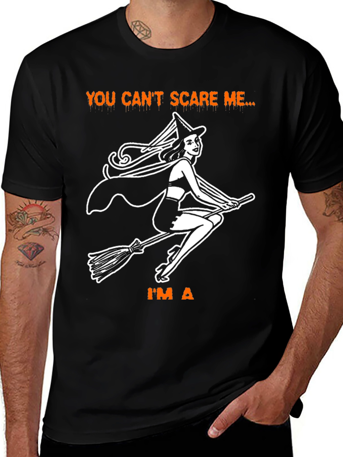 Witch T-Shirt - You Cant Scare Me Halloween Tee