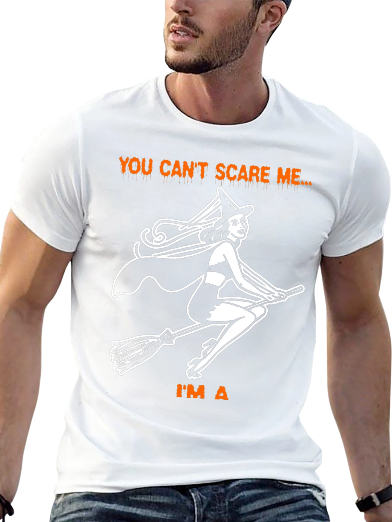 Witch T-Shirt - You Cant Scare Me Halloween Tee