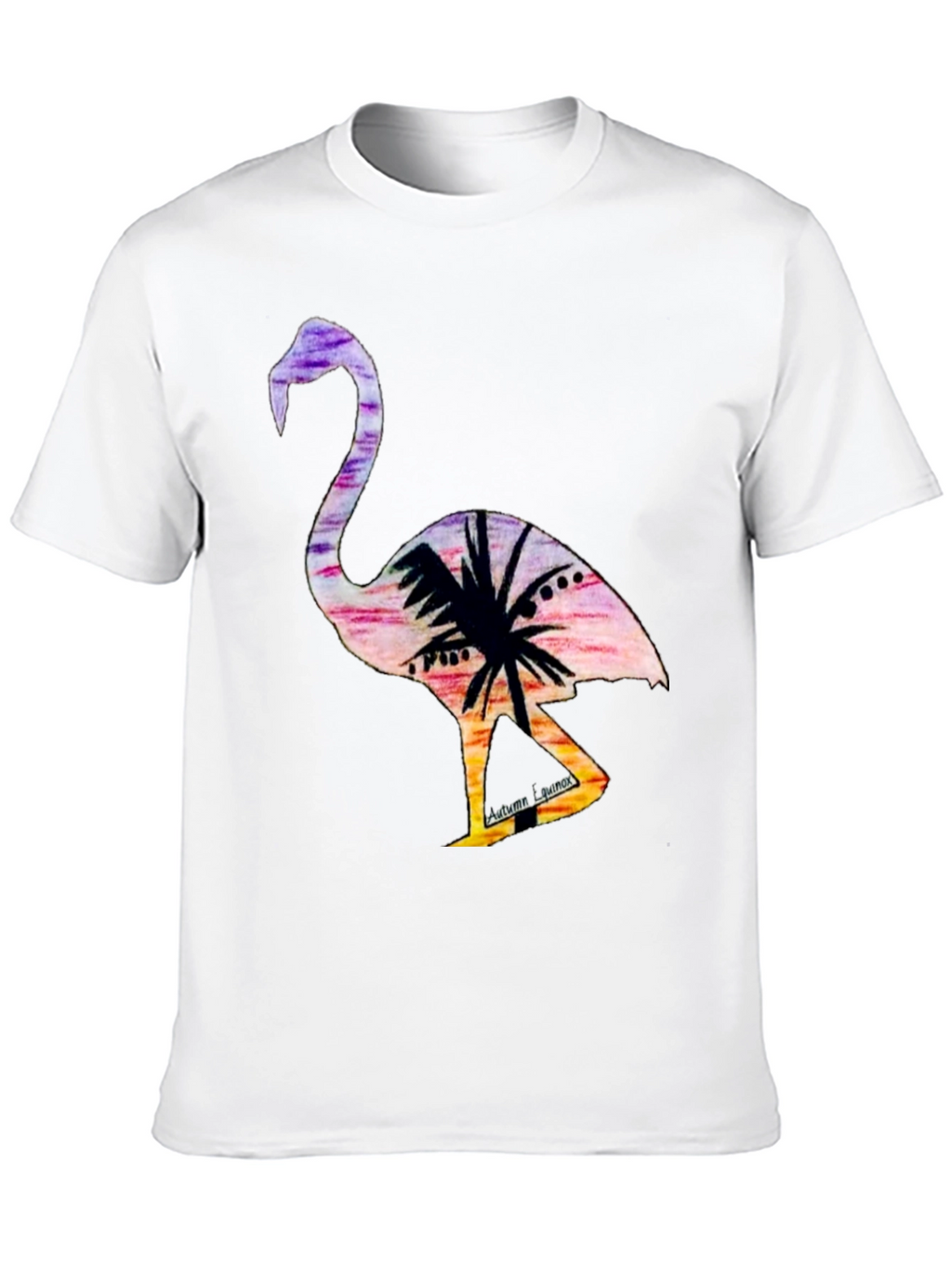 Tropical Flamingo Graphic Tee - Sunset Vibes
