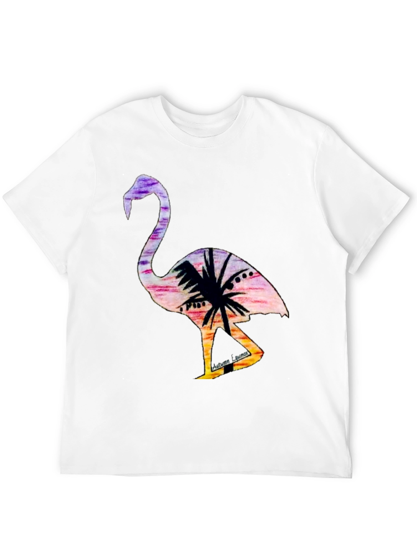 Tropical Flamingo Graphic Tee - Sunset Vibes