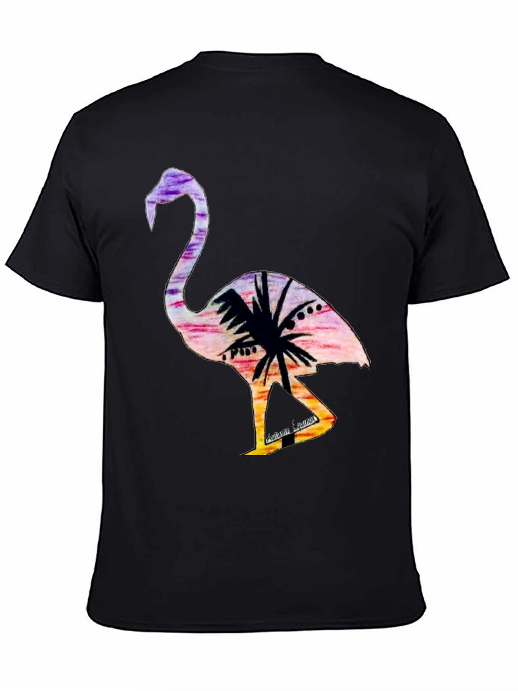 Tropical Flamingo Graphic Tee - Sunset Vibes