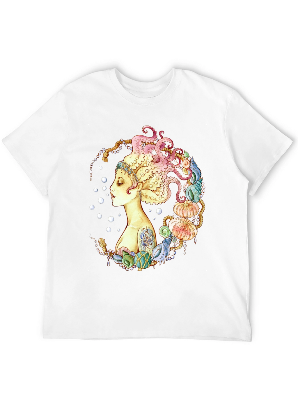 Octopus Hair Graphic Tee - Sea Queen Black T-Shirt