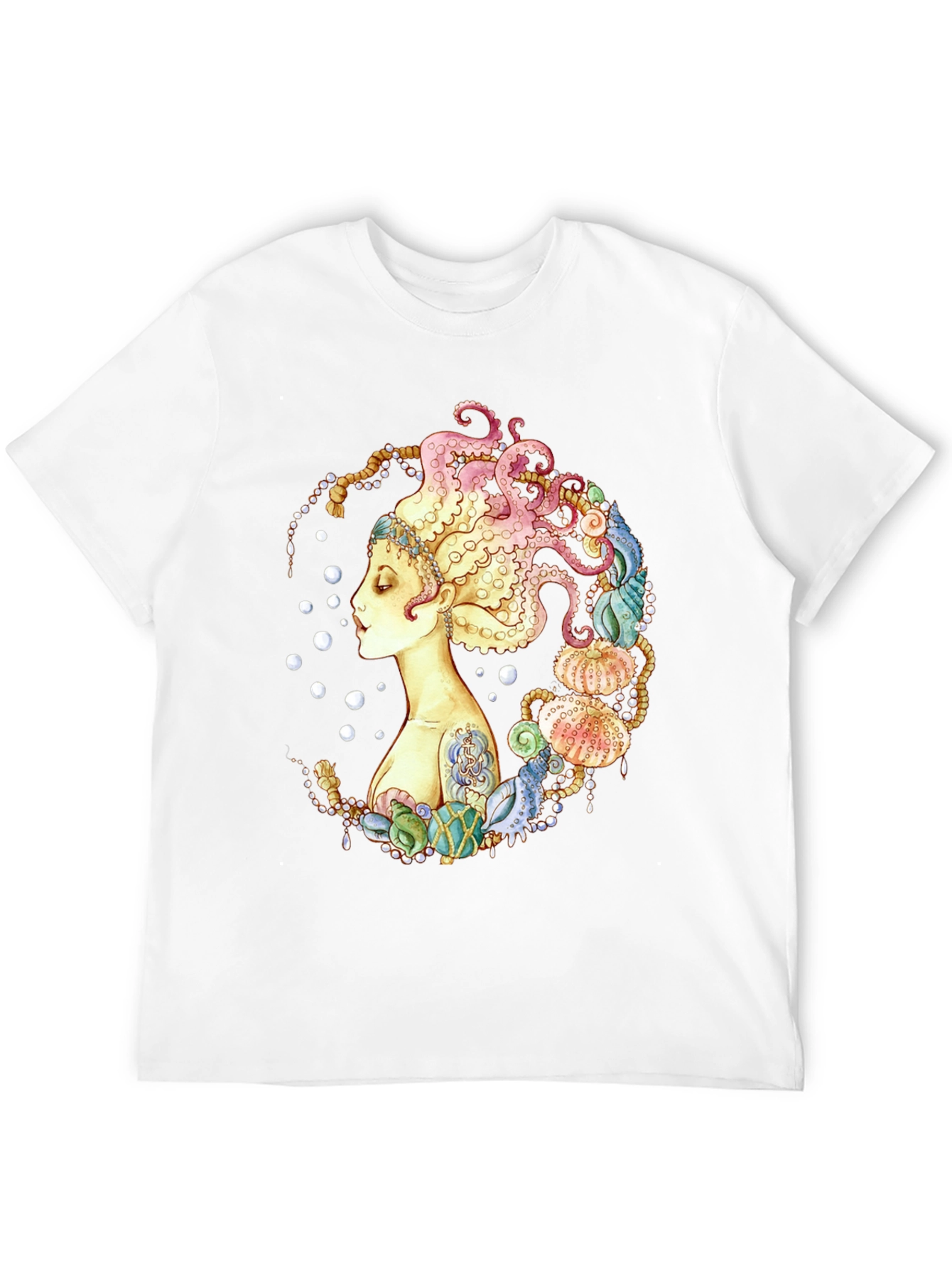 Octopus Hair Graphic Tee - Sea Queen Black T-Shirt