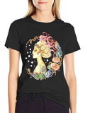 Octopus Hair Graphic Tee - Sea Queen Black T-Shirt