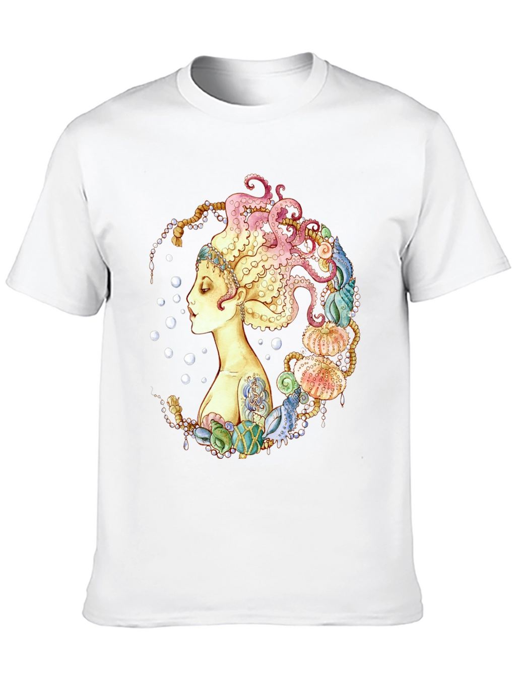 Octopus Hair Graphic Tee - Sea Queen Black T-Shirt
