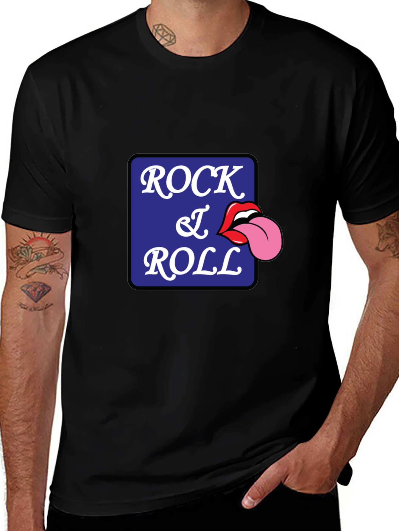 Rock and Roll Tongue Graphic Tee - Cool Retro Style