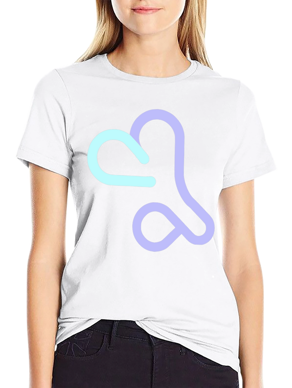 Abstract Heart T-Shirt - Casual Black Tee