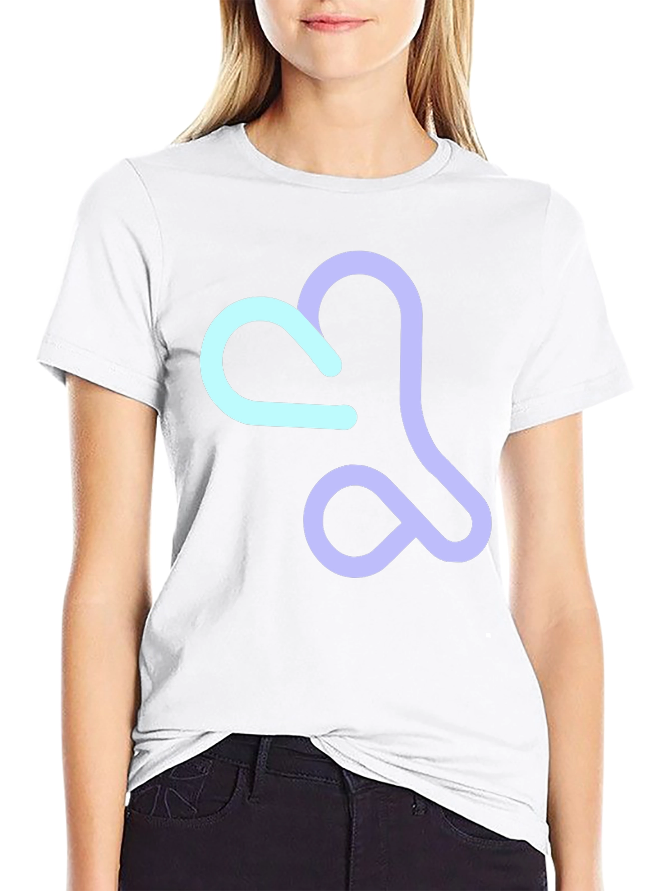 Abstract Heart T-Shirt - Casual Black Tee