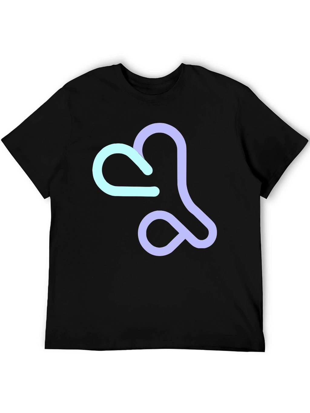 Abstract Heart T-Shirt - Casual Black Tee